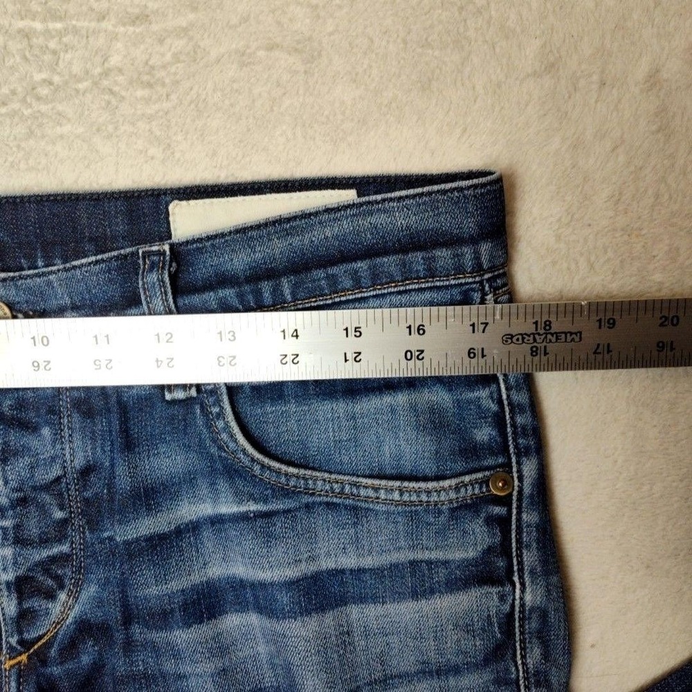 Rag & Bone Jeans Mens 32x34 Blue Slim Tapered Standard Distressed 5-Pocket HOLE - Picture 14 of 16